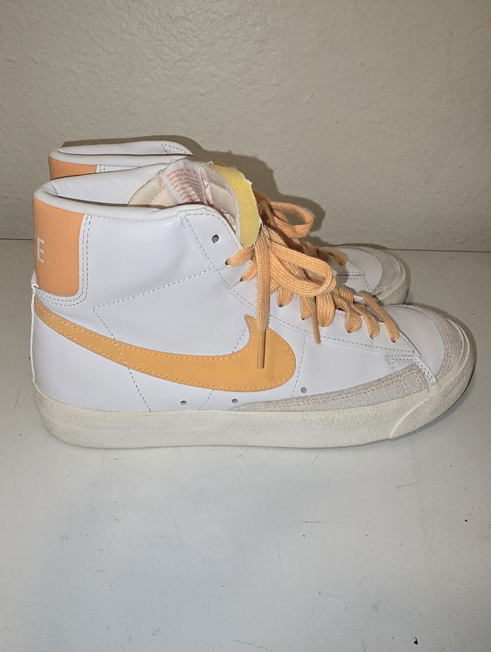 Nike Blazer Mid Sneaker - White with Peach Accents